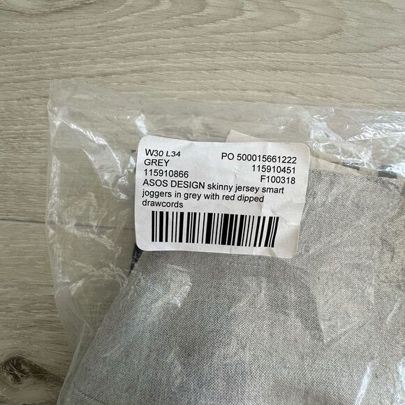 ASOS DESIGN skinny jersey smart joggers in grey 30/34 NWT IN PACKAGING‎ - Picture 6 of 7